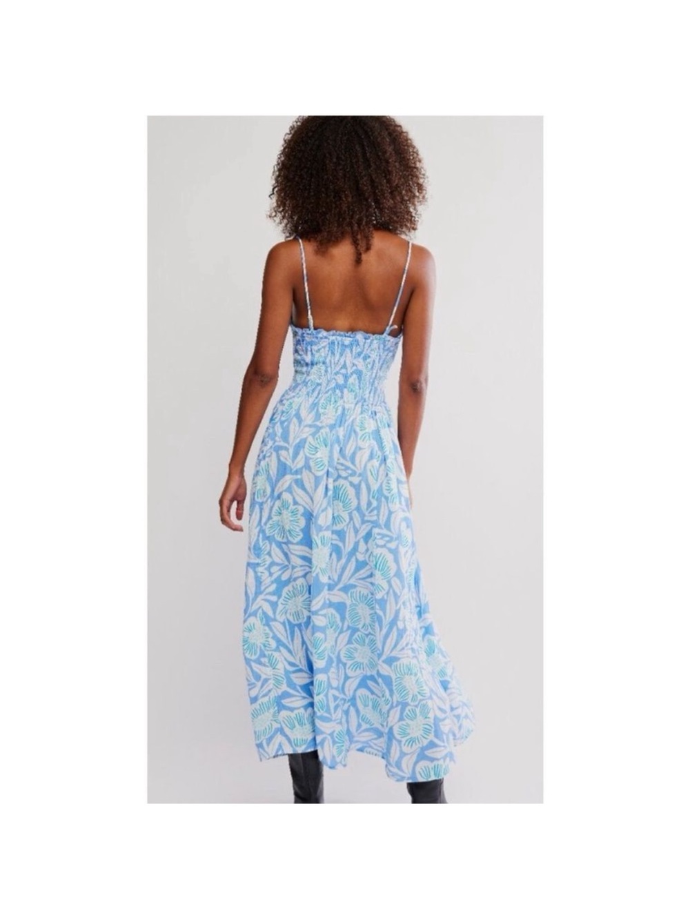 Free People Sweet Nothings Midi Dress Blue Vista XL NWT - Picture 2 of 5